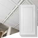 Art3d 12-Pack Drop Ceiling Tiles 2x4 Ft, PVC Decorative Ceiling Covering Panels for Basement Kitchen Bathroom, 24x48 Inch, Cover 96 Sq. Ft, Smooth White
