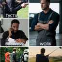 5 x TACVASEN Men's Long Sleeve Polo Shirts Quick Dry Tactical Golf Collared Lightweight Work Breathable Moisture Wicking Outdoor L