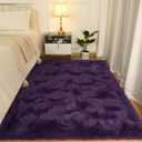 Softlife Rugs for Bedroom 4x5.3 Feet Purple Area Rug for Living Room Super Soft Shaggy Rugs for Dorm Fluffy Fuzzy Carpets Long Plush Bedside Rug Nursery Girls Boys Kids Room Home Christmas Decoration