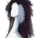 Angelaicos Women's Long Curly Fluffy Brown White Wig Halloween Costume Cosplay Party Synthetic Wigs