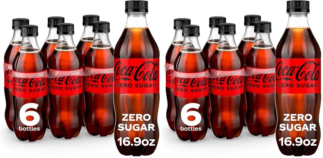 Coke Zero Sugar Diet Soda Soft Drink, 16.9 fl oz, Pack of 12, BBD AUG 25 2025