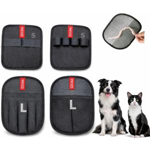 4 Pack Pet Hair Removal Glove for Dogs & Cats, 4 Designs Electrostatic Magic Brush Pet Hair Remover, Reusable Dog Hair Remover, Washable Pet Grooming Tools for Carpet, Sofa, Clothes & Car Seats