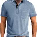 Men's Short-Sleeve Polo - Lightweight, Moisture-Wicking Golf Shirt - Trim Fit M Size