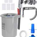 Above Ground Pool Skimmer - Wall Mount & Floating Pool Surface Skimmer for Leaves/Debris, Fits Inflatable/Metal Frame Pools with Adjustable Height Bracket, Basket and Hose (5 Socks Included)