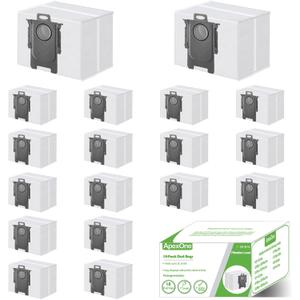 ApexOne 18 Pack Q10 Q7 Q5 Dust Bags for Roborock Q7 M5+, Q10 S5+/Q10 X5+, S8+, S8 Pro Ultra, Q7 Max+/Max, Q5 Max+, Q8 Max+, S7 Pro Ultra, Q5, Q5+, Q7, S7 MaxV Ultra Robot Vacumm Cleaner, 3L Capacity