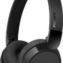 PHILIPS H3209 Wireless Headphones,On-Ear Bluetooth Headphones, Dynamic Bass, Sound Signature,Clear Call,25H Battery Life,Fast Charging,Soft Ear Cups,Bluetooth 5.3,Compact Design,Light,Dark Black