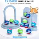 Nobleza Tennis Balls for Dogs 12 Pack, 2.5in Durable Bouncy Floatable Squeaky Tennis Balls for Dogs for Fetch & Exercise, Training Interactive Natural Rubber Squeaky Dog Ball for Small Medium Dogs
