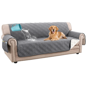 H.VERSAILTEX 100% Waterproof Couch Covers for 3 Cushion Couch Sofa Modern Sofa Slipcovers with Elastic Straps Thick Soft Furniture Protector Pet Friendly(Sofa, Grey/Beige)
