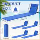Karenhi 4 Pcs Foldable Poolside Chairs Portable Beach Chair Folding Seat for Edge of Pool Provide Back Support with Carry Bag for Adults Traveling Camping Picnic Lawn, 59 Inch