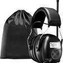 BJKing AM/FM Radio Headphones with Digital Display, 30dB AM FM Hearing Protection Safety Ear Muff, Ear Protection Headphone for Mowing, Landscaping, Shooting and Construction-Black