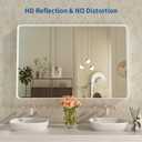 WEER White Bathroom Mirror 48X30 Inch, Rounded Rectangle White Metal Frame Mirror, Matte White Bathroom Vanity Mirror with Tempered Glass, Anti-Rust, Hangs Horizontally or Vertically