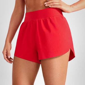 CRZ YOGA High Waisted Split Running Shorts for Women 3" - Comfy Mesh Liner for Workout Athletic Gym Track Quick Dry, Size XS