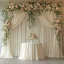 10x10FT Ivory Backdrop Curtain for Wedding Parties Wrinkle Free Curtain Backdrop for Baby Shower Drapes for Birthday Party Photography Background Soft Fabric 5ft x 10ft, 2 Panels