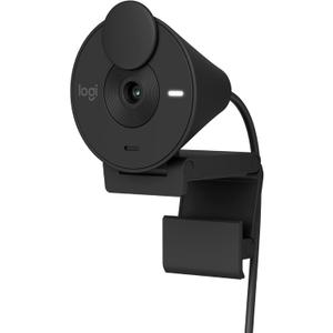 Logitech Brio 301 Full HD Webcam with Privacy Shutter, Noise Reduction Microphone, USB-C, Certified for Zoom, Microsoft Teams, Google Meet, Auto Light Correction - Black