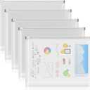 FYY 5PCS Plastic Envelopes, A4 Letter Size Poly Zip Envelopes File Folders, Translucent Expanding Document Wallet Pouch with Zipper for School and Office Supplies, 12.8 x 9.4 Inches, Clear