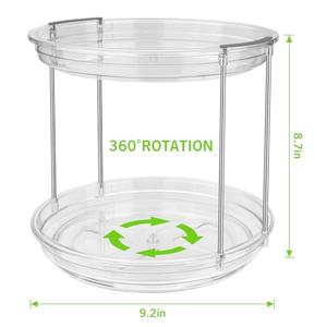 Lazy Susan Organizer (2 Tier 9.2" Round 1 Pack - Gray)