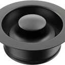 Sink Flange for Garbage Disposal Stopper Universal Stainless Steel Flange Plug Fit 3-1/2 Inch Standard Sink Drain Openings Garbage Disposal Flange Stopper Kit Replacement Accessories (Matte Black)