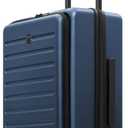 LEVEL8 Road Runner Carry On Luggage with Front Compartment, 20 Inch Lightweight Hard Shell Suitcases with Wheels Airline Approved, Tsa Locks for Luggage, Blue (21.46" x 14.57" x 9.45")