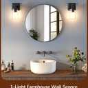 EDISHINE Wall Sconces Set of 2, Farmhouse Vanity Light Fixtures with Clear Glass Shade & Dark Brown Wood Grain Paint, 1-Light Wall Mount Lamp for Bathroom, Hallway, Living Room, Mirror, Kitchen