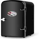 HealSmart Portable Mini Fridge, 4 Liter 6 Can Cooler and Warmer Compact Refrigerators with Observation Window, 100% Freon-Free & Eco Friendly for Drinks, 4L, Black (4L, Black)