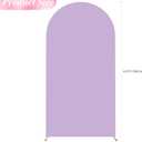 Wokceer 6.6FT Wedding Arch Cover Spandex Fitted Wedding Arch Stand Covers Round Top Chiara Arch Backdrop Cover for Birthday Party Ceremony Banquet Decoration Lavender