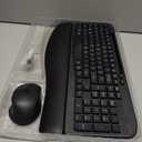 Wireless Keyboard and Mouse Combo, Wave Keys Full-Sized Ergonomic Keyboard with Cushioned Plam Rest, Phone Holder, Comfortable Natural Typing, 2.4G Cordless Set for Computer, Laptop, PC, Mac, Windows