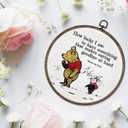 Giosve Cute Bear Pig Nursery Round Wall Art Canvas Framed Poster, Kids Room Decor, Cartoon Bear Pig Hanging Wall Sculptures for Baby Boys Girls Toddler Nursery Room Bedroom Decor, 10x10 Inch Set of 2