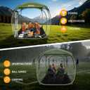ARCTICSEA Thickened PVC Sports Tent - All-Weather Shelter Pod for 3-4 Person, Pop-Up Shelter, Instant Setup, Removable Top & Sealed Floor for Outdoor Events, Soccer, Rugby (Green)
