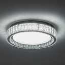 Krychiler Crystal Ceiling Light LED Flush Mount Lighting, 21.6" Large Diamond Ceiling Light Fixture for Living Room, Dimmable Crystal Fixture Bedroom Lighting for Kitchen,Bathroom