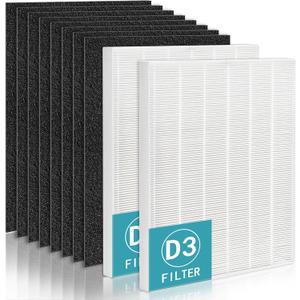 TOMORAL D360 Filter Replacement for Winix Air Purifier D360, Includes 2 True HEPA (H13) Filters and 8 Activated Carbon Pre-filters, Replaces for Winix D3 filter - 1712-0101-02