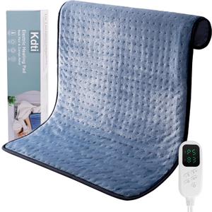 Heating Pad (Upgraded 24"x32") for Back, Neck & Shoulder Pain Relief - 6 Heat Levels, 4 Timer Modes, Moist/Dry Heat, Auto Shut Off, Machine Washable, Ultra-Plush Flannel