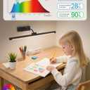 Picture Lights for Wall Battery Operated,24 Inch Black Wireless Rechargeable Art Lights for Pictures, 3CCT Dimmable Retractable Painting Light with Remote & Timer, Glare-Free for Gallery Light