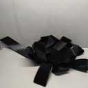 Large Black Ribbon Pull Bows - 9" Wide, Set of 6, Halloween Decor, Christmas, Funeral, Mourning, Fundraiser, Reception, Anniversary, Decoration, School, Office