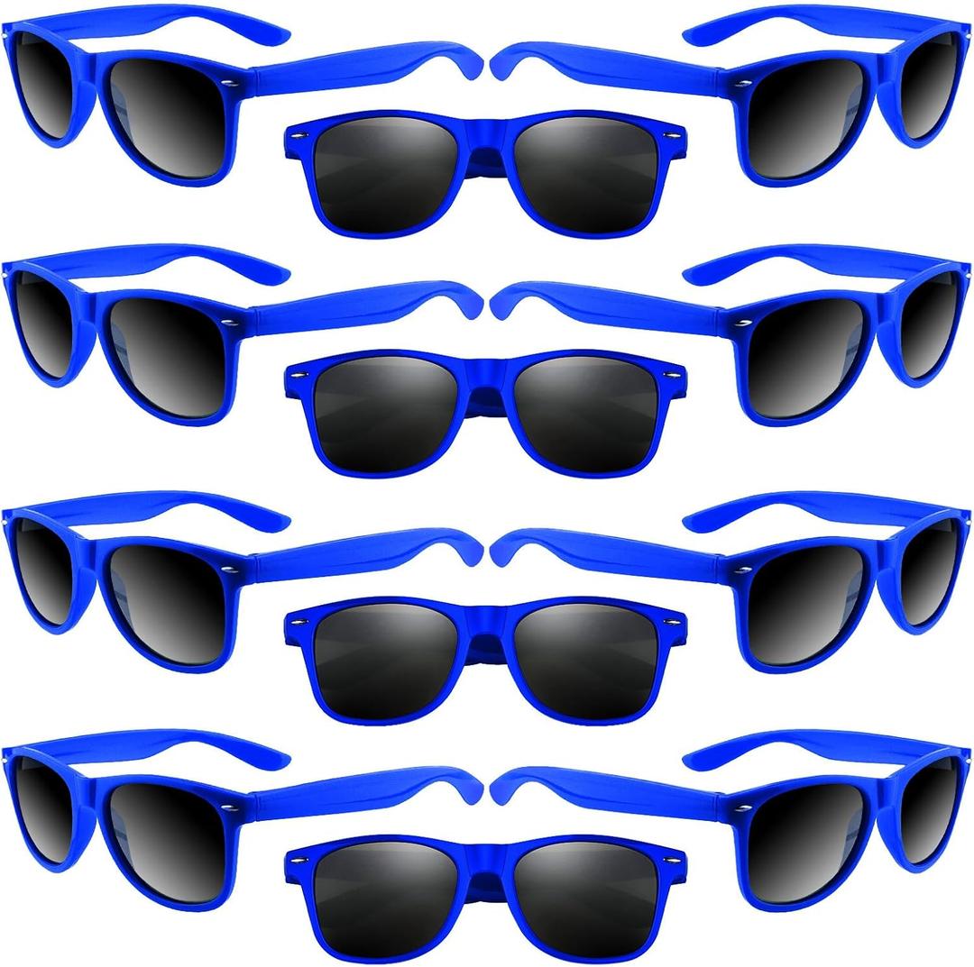 ASTARON 12 Pack Party Sunglasses Bulk Neon Party Favors for Beach Wedding Party Pool Party Supplies (Blue)