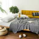 EMME Cotton Blanket Muslin Throw Blanket for Couch Breathable Gauze Blanket All Season Soft and Lightweight Muslin Blankets for Adults (Grey, 50"x70"), Large Throw
