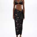 Bikini Set for Women Two Piece Halter String Triangle Bathing Swimsuit Low Rise Death's Head Moth Gothic Bikini Sets (XL)