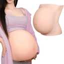 Fake Pregnant Belly 6-9 Months Artificial Silicone Pregnancy Belly Lifelike Skin for Actor Performance Maternity (Nude)