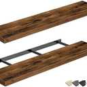 QEEIG Bathroom Shelves 48 inches Long Wall Shelf Large Extra Long 48 x 9 inch Set of 2, Rustic Brown (008-120BN)