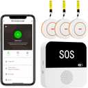 PILSAMAS 3 Pack Wireless Caregiver Call Button for Elderly at Home, WIFI Panic Button, Help Button, Alarm for Senior Citizens w Sound Light Alarm, App Alert, Emergency Response Button, Caregiver Pager