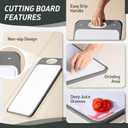 2 in 1 Stainless Steel Cutting Board with Handle Chopping Extra Large Tablas Para Picar Cocina Tabua Madeira Corte Carne Alimentos Cortar Juego Regalos Cumpleaos Navidad Mujer Mama Abuela Hombre Papa (Gray)