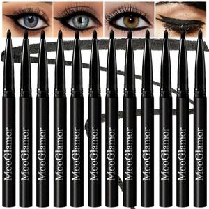 New 12 Pcs Black Eyeliner Pencil Gel Eyeliner Pen with Retractable and Waterproof Eye Liner for Bold and Defined Eye LinerBlack