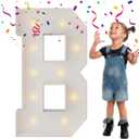 3FT Marquee Light Up Letters, Large Marquee Letters, Mosaic Balloon Frame Letter Big Letter for Engagement Wedding Decorations Birthday Party Backdrop Decor, Balloon Arch Kit Letter B