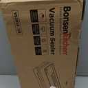 Bonsenkitchen Vacuum Sealer Machine, Built-in Cutter | Bag Storage, Multifunctional Food Sealer for Sous Vide & Meal Prep, 1 Roll Bag & 5 Pre-Cut Bags, Black-Stainless Steel