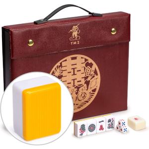 Yellow Mountain Imports Professional Chinese Mahjong Game Set, Double Happiness (Yellow) - with 146 Medium Size Tiles - for Chinese Style Game Play Yellow Mountain Imports Professional Chinese Mahjong Game Set, Double Happiness (Yellow) - with 146 Medium Size Tiles - for Chinese Style Game PlayÂ