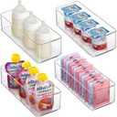 Heyuzb 4 PACK Freezer Organizer Bins Clear Stackable Storage Bins for Fridge Organization and Storage