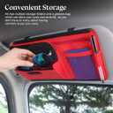 Car Sun Visor Organizer, Car Visor Pocket Wallet Pouch Holder, Vehicle Sunshade Glasses Case Storage Bag with Multi-Pocket Net Zipper, Auto Interior Accessories Universal for SUV Truck Van (Beige)