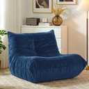 HABUTWAY Bean Bag Chair, Giant Bean Bag Chairs for Adults, Bean Bag Sofa with Filler Faux Fur, Memory Foam Bean Bag Couches Fireside Lazy Sofa for Living Room, Bedroom, Office (Navy Blue)