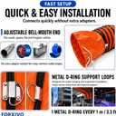 8 Inch Flexible PVC Duct Hose, 25 FT Orange Exhaust Hose