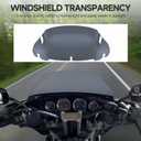 9" Smoke Motorcycle Wave Windshield Windscreen Wind Splitter Compatible For 2014-2023 Harley Davidson Touring Street Glide Electra Glide Ultra Limited Tri Glide Flht Flhx Flhtk Flhtc Flhtcu