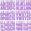 376 Pcs 24 Sheets Large Letter Stickers Glitter Big Font Alphabet Number Self Adhesive Vinyl Stick on Letters Sticker for Mailbox Crafts Poster Bulletin Boards Classroom Home Decor (Purple, 2.5 Inch)
